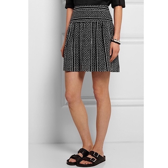 NWOT MADEWELL silk Skyline skirt tidal wave black and white 0 new without tags - Picture 1 of 8